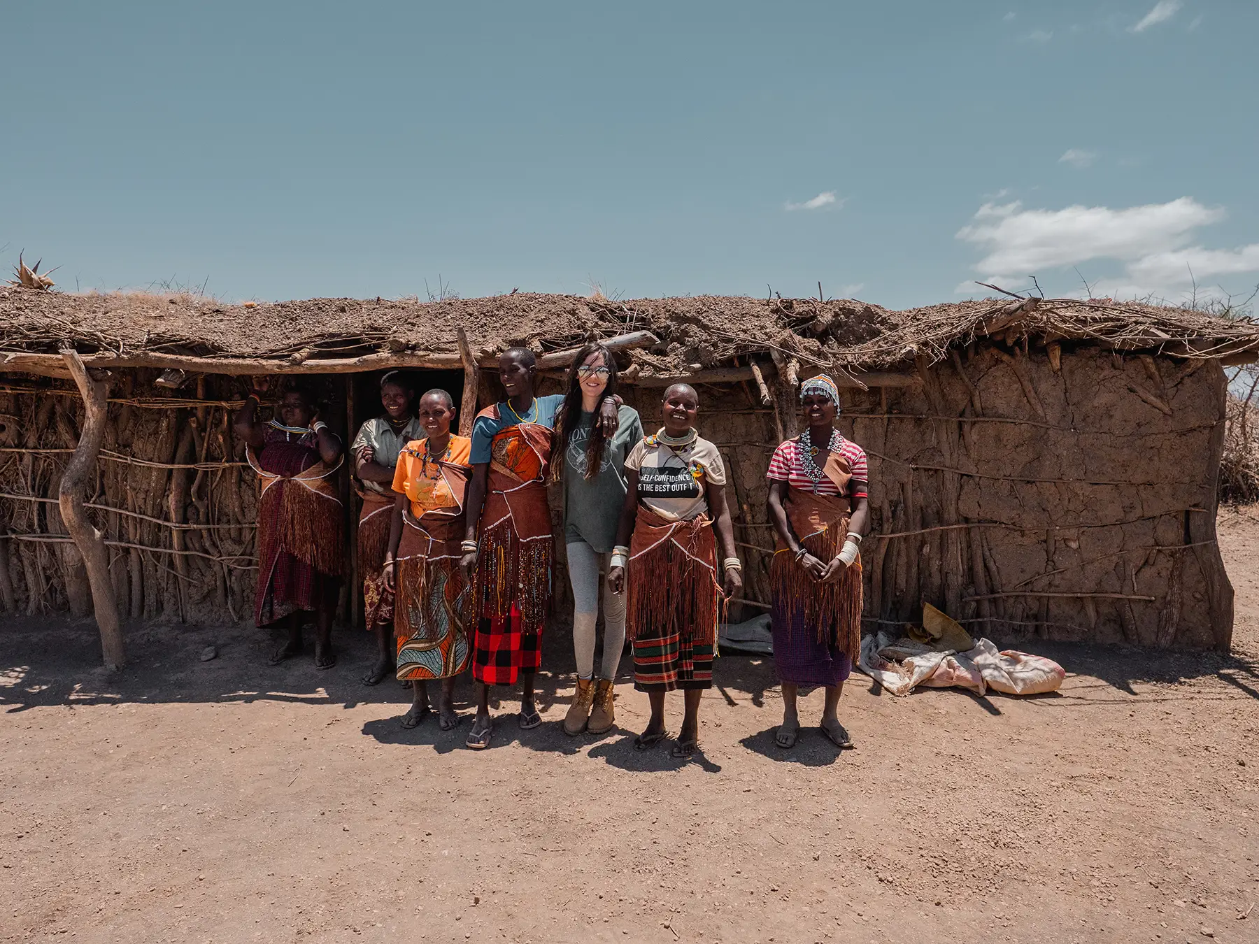 Ella McKendrick with Datoga Tribe women in Lake Eyasi in Tanzania