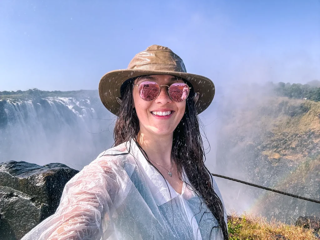 Ella McKendrick at Victoria Falls in Zimbabwe