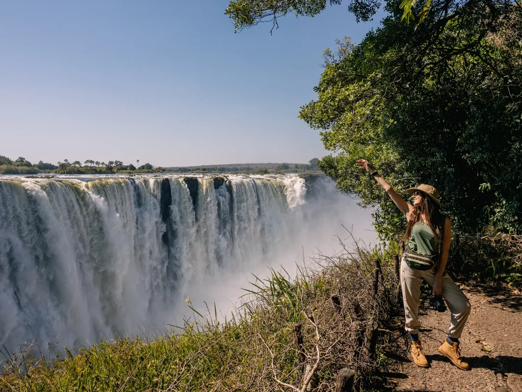 Ella McKendrick at Victoria Falls in Zimbabwe